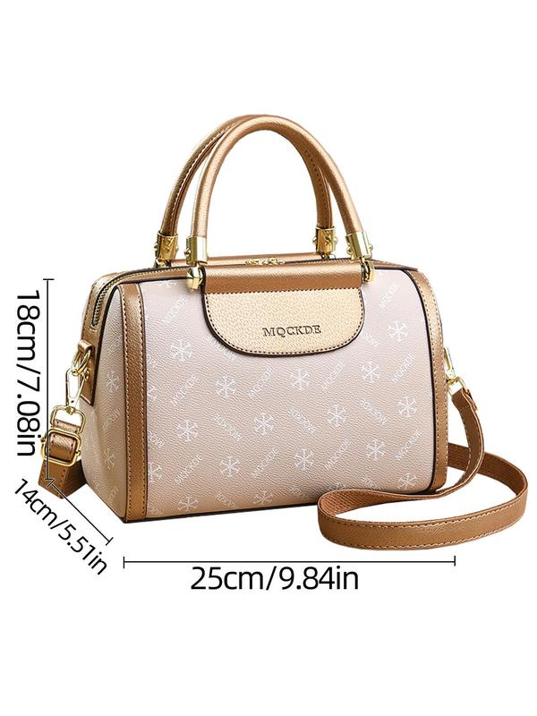 Women's Letter Print Zipper Handbag, Trendy Simple Casual Matching Crossbody Bag, All-match Shoulder Bag for Work & Daily Used