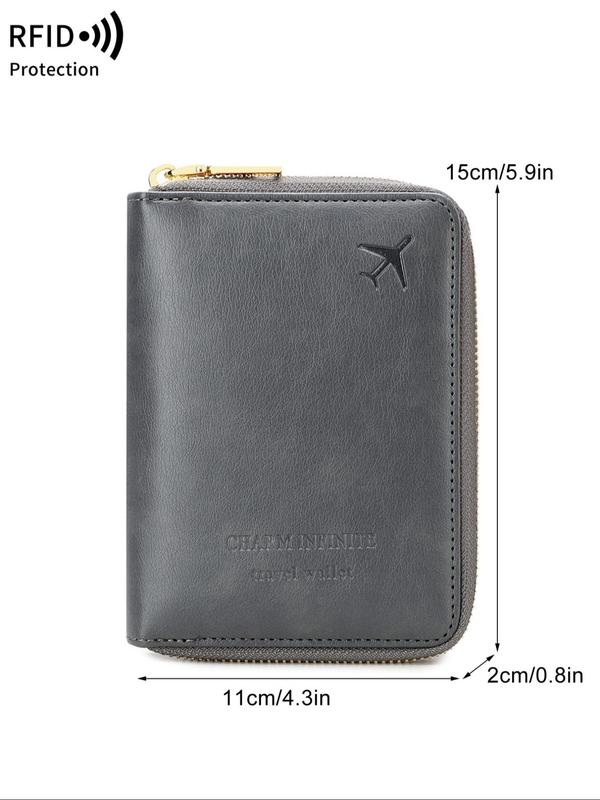 Simple Plain Color Passport Holder with Card Slots, Rfid Protection Multi-functional Passport Protective Cover, Casual Travel Wallet for Women & Men