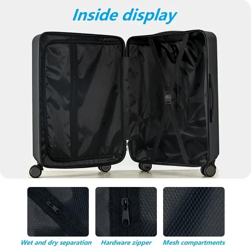 2024 Multifunctional Travel Luggage: Lightweight 20-26 Inch Carry-On with 360-Degree Wheels, Password Lock, Durable Construction, Trolley Function, and Rechargeable Features