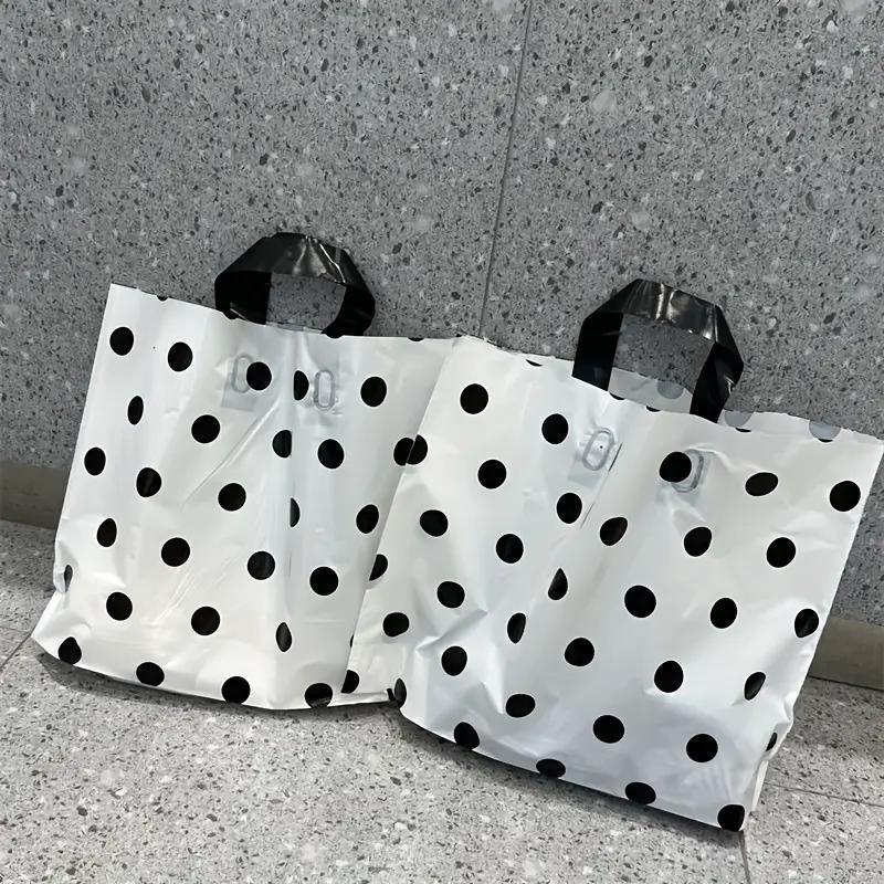 Polka Dot Pattern Gift Bag, 5 Counts Reusable Shopping Bag, Plastic Handbag for Shopping, Gift & Holiday Celebration, Party Supplies