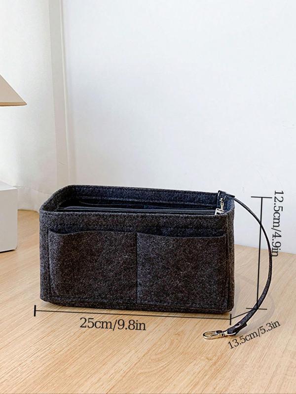 Solid Color Felt Bag Inserts, Portable Large Capacity Storage Bag Inserts for Travel, Casual Trendy Versatile High-quality Daily Bag Inserts for Women