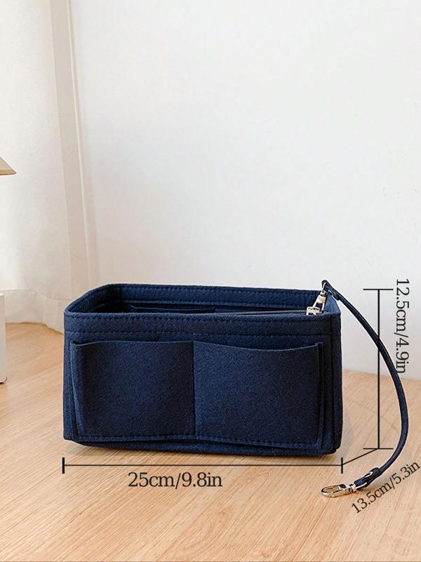 Solid Color Felt Bag Inserts, Portable Large Capacity Storage Bag Inserts for Travel, Casual Trendy Versatile High-quality Daily Bag Inserts for Women