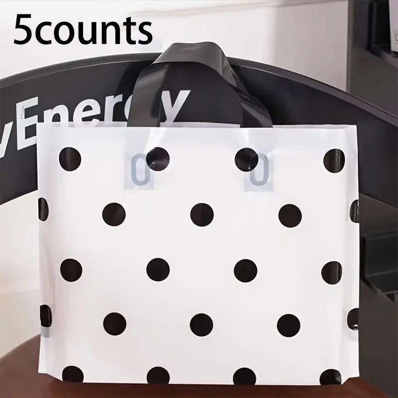 Polka Dot Pattern Gift Bag, 5 Counts Reusable Shopping Bag, Plastic Handbag for Shopping, Gift & Holiday Celebration, Party Supplies