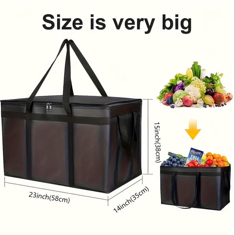 Large Capacity Insulated Food Delivery Bag, Durable Thermal Insulated Food Bag, Carrier Bag for DoorDash, Catering & Grocery Shopping