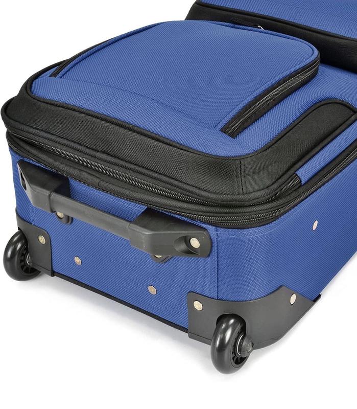 U.S. Traveler Rio Rugged Fabric Luggage, Royal Blue, 2 Wheel