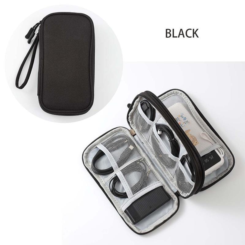 Clear Data Cable Storage Bag, 1 Count Portable Travel Digital Zipper Organizer Pouch for Charger, Mouse, Charger, Data Cable, Mobile Power, Hard Drive Case