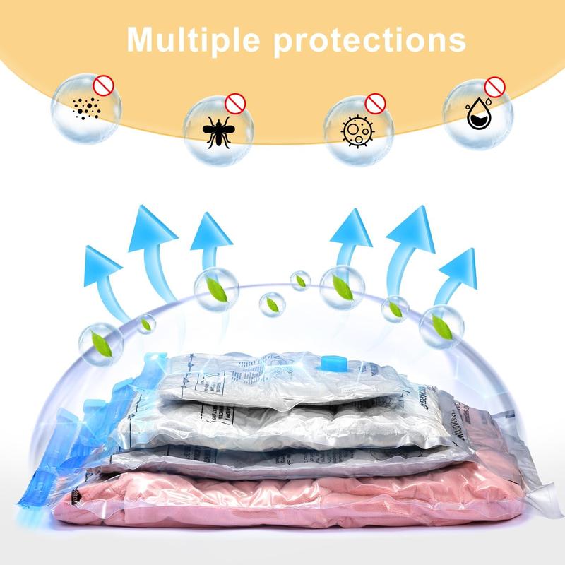 Travel Vacuum Bags with Prtable Electric Pump (Combo 8 Pack),Vacuum Seal Bags for Clothing,Space Saver Vacuum Storage Bags,Vacuum Travel Bags for Luggage,Travel Essentials