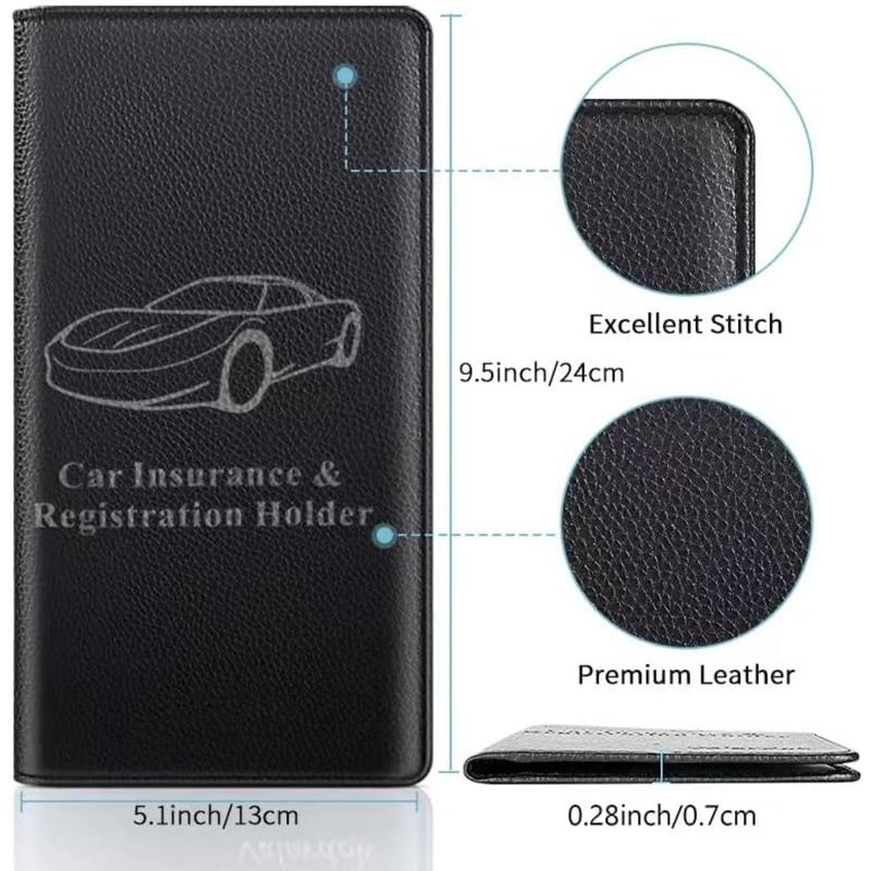 Advanced car registration and insurance card holders, car document holders for cards, driver's licenses, and other basic documents (black)