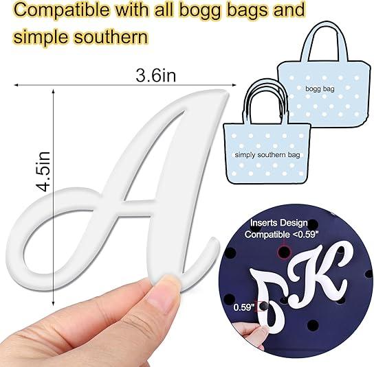 Mity rain Letter Charms for Bogg Bag，Alphabet Lettering Accessories Charms Compatible with Bogg Bag Original All Models, Insert Decorative Letter for Handbag Beach Tote Bag