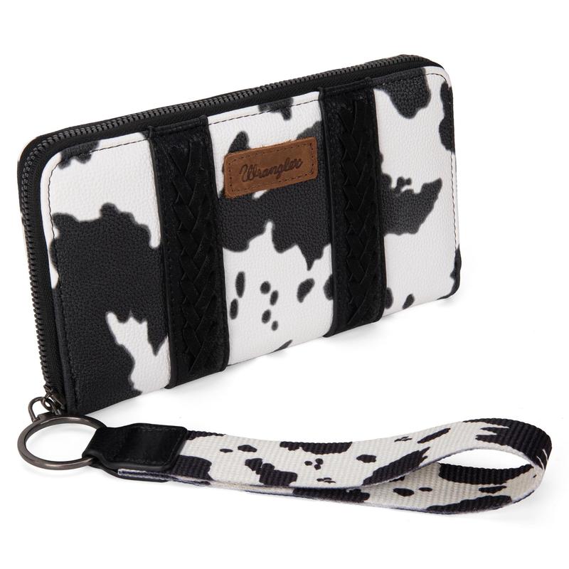 Wrangler Cowprint Wristlet Wallet Credit Card Holder for Women Gifts for CowLovers-Fall Fashion woman gift