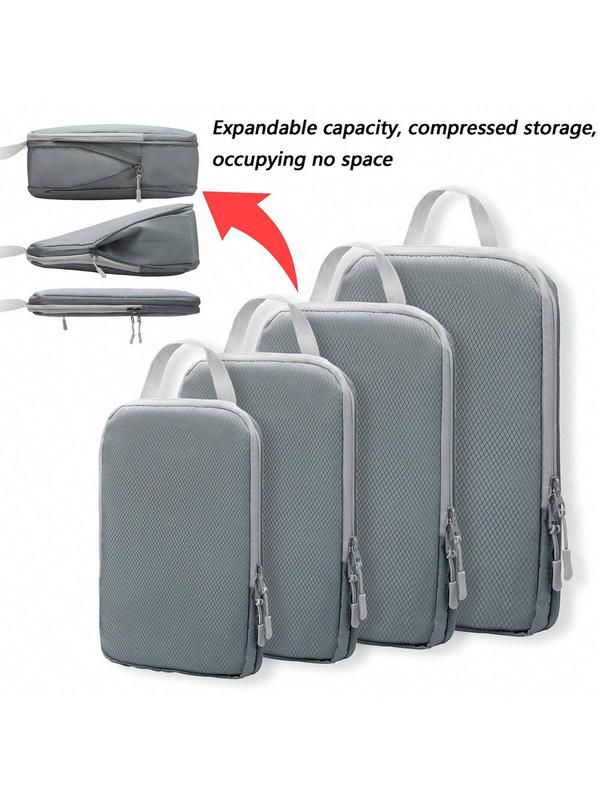 Compression Packing Cubes for Suitcases, 4 Counts Light Travel Suitcase Organizer Bags Set Back To School, With Shoe Bag, Expandable Packing Luggage Organizer Bags, Space-Saving Travel Essentials Accessories, Fall Outfits, Fall Freshness