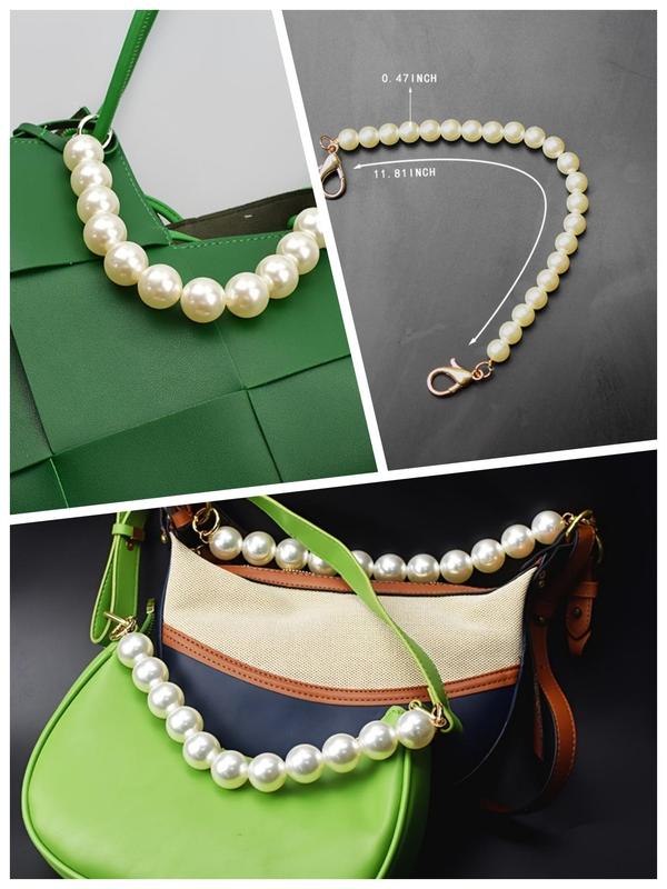 Faux Pearl Decorated Bag Strap, Plastic Beaded Bag Strap for Women & Girls, Casual Trendy Versatile High-quality Daily Bag Strap for Daily Use