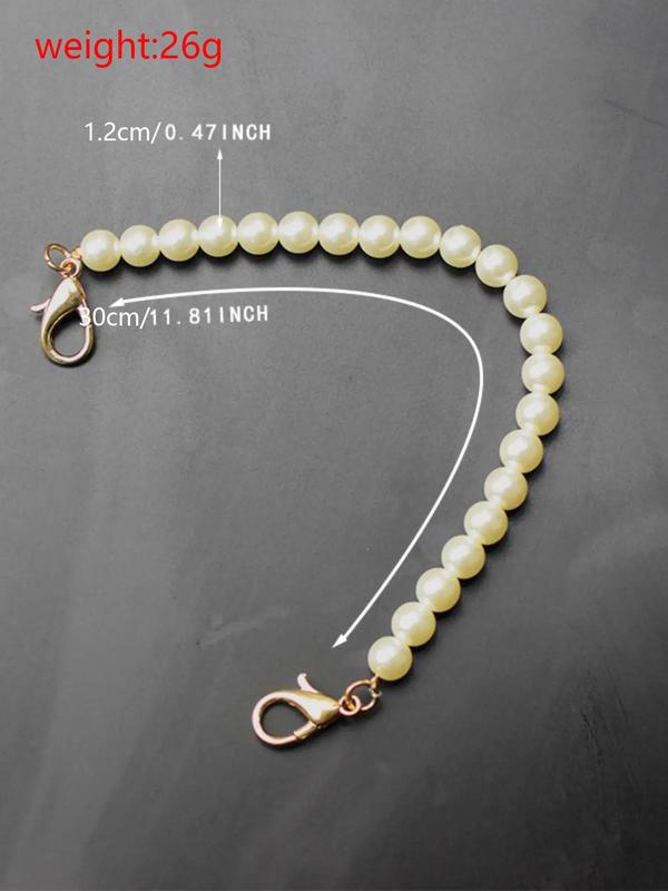 Faux Pearl Decorated Bag Strap, Plastic Beaded Bag Strap for Women & Girls, Casual Trendy Versatile High-quality Daily Bag Strap for Daily Use