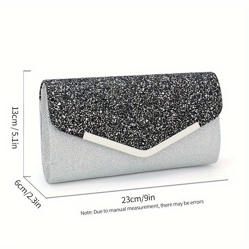 Luxury Evening Bag, Sequin Banquet Clutch Bag For Women, Party Envelope Handbag, Cocktail Party Crossbody Bag With Chain Shoulder Strap