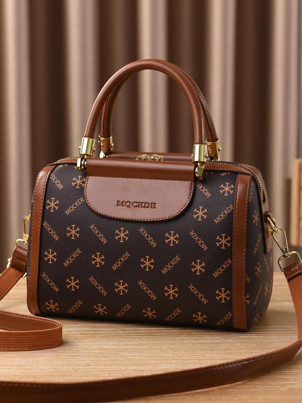 Women's Letter Print Zipper Handbag, Trendy Simple Casual Matching Crossbody Bag, All-match Shoulder Bag for Work & Daily Used