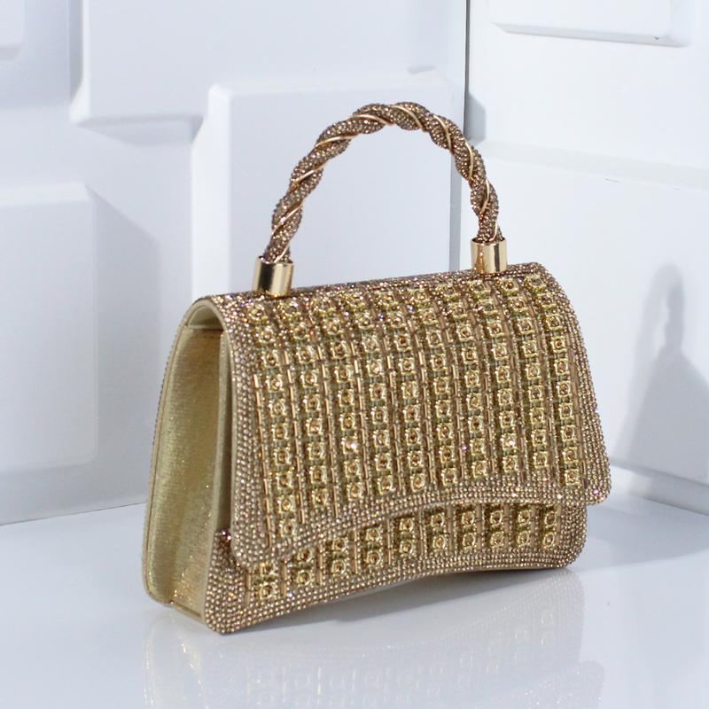 Fashion Diamond-Studded Evening Clutch Mini Square Bag Handbag Clutch Bag Bacchus Bag Shoulder Bag Crossbody Bag Underarm Bag rhinestone decor