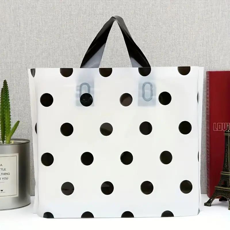 Polka Dot Pattern Gift Bag, 5 Counts Reusable Shopping Bag, Plastic Handbag for Shopping, Gift & Holiday Celebration, Party Supplies