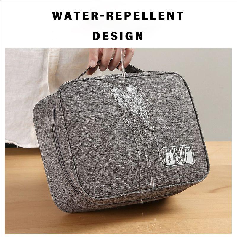 Waterproof Electronics Storage Box, Travel-friendly Cable and Gadget Storage Box, Suitable for Chargers, Cell Phones, USB, SD Cards, Hard Drives, Power Banks