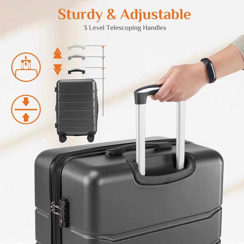 Sweet Furniture S - Luggage 20'' 24'' 28''Luggage, Hard Shell ABS Suitcase with Double Spinner Wheels, Lightweight Expandable Rolling Luggage with TSA Lock