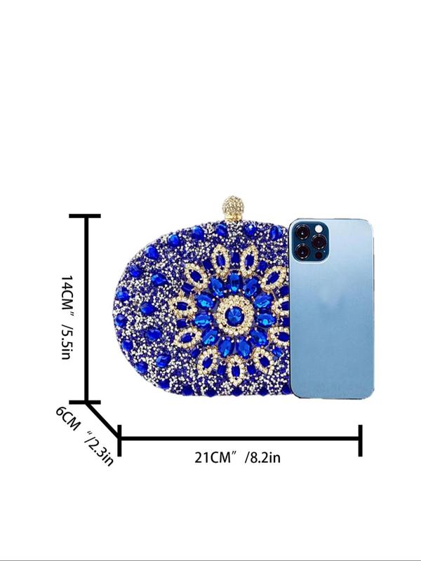 Women's Elegant Rhinestone Decorated Evening Bag, 2024 New Style Exquisite Sunflower Design Clutch Purse, Trendy All-match Bag for Party Decoration