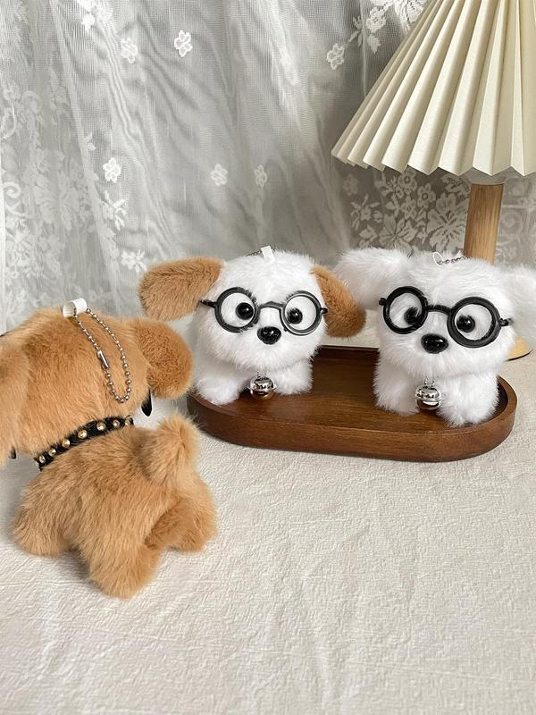 Cute Dog Design Plush Toy Bag Charm, Kawaii Animal Shaped Bag Pendant, Bag Decoration for Women & Men