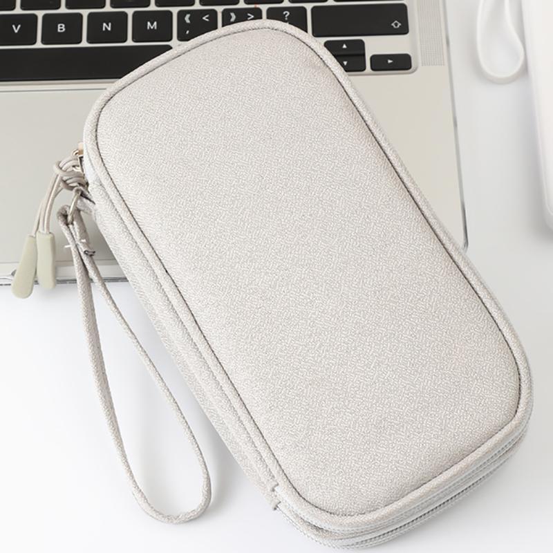 Clear Data Cable Storage Bag, 1 Count Portable Travel Digital Zipper Organizer Pouch for Charger, Mouse, Charger, Data Cable, Mobile Power, Hard Drive Case