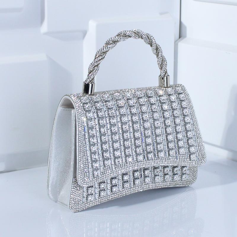 Fashion Diamond-Studded Evening Clutch Mini Square Bag Handbag Clutch Bag Bacchus Bag Shoulder Bag Crossbody Bag Underarm Bag rhinestone decor