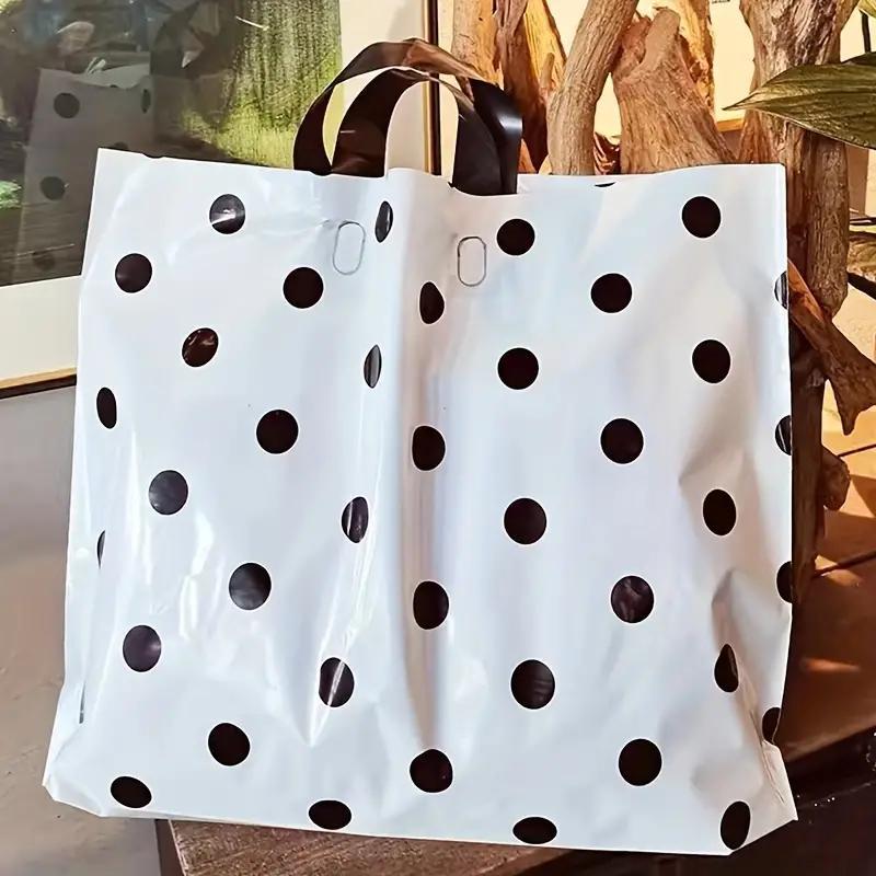 Polka Dot Pattern Gift Bag, 5 Counts Reusable Shopping Bag, Plastic Handbag for Shopping, Gift & Holiday Celebration, Party Supplies