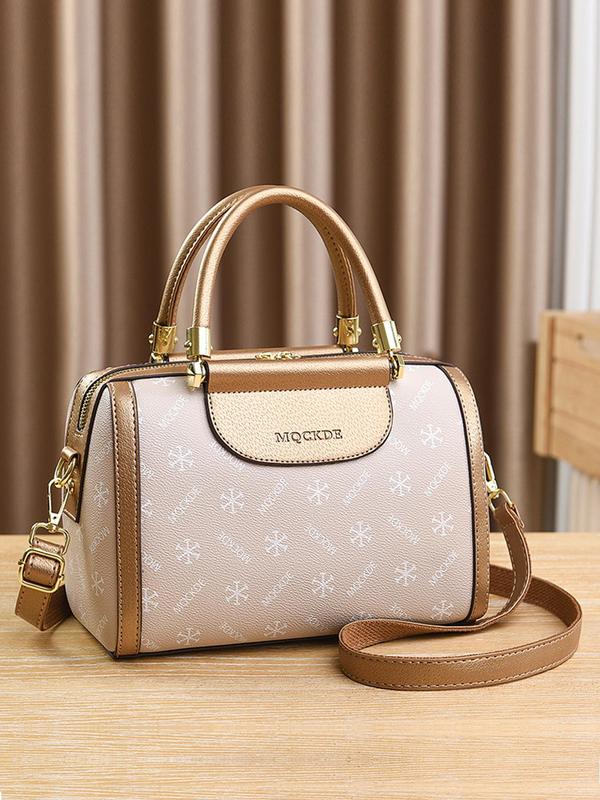 Women's Letter Print Zipper Handbag, Trendy Simple Casual Matching Crossbody Bag, All-match Shoulder Bag for Work & Daily Used