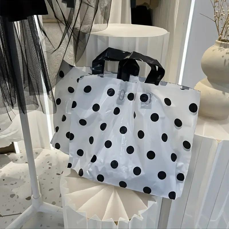 Polka Dot Pattern Gift Bag, 5 Counts Reusable Shopping Bag, Plastic Handbag for Shopping, Gift & Holiday Celebration, Party Supplies