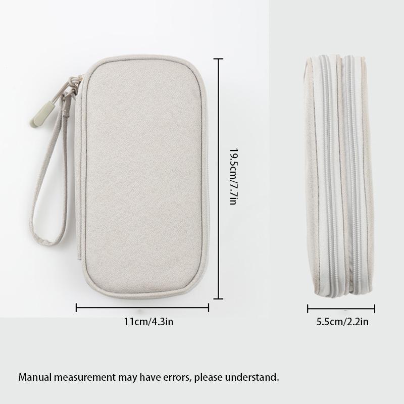 Clear Data Cable Storage Bag, 1 Count Portable Travel Digital Zipper Organizer Pouch for Charger, Mouse, Charger, Data Cable, Mobile Power, Hard Drive Case