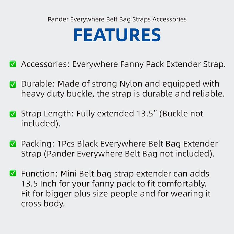 Pander Fanny Pack Everywhere Belt Bag Extender Strap, Only Fit for Pander Everywhere Belt Bag.