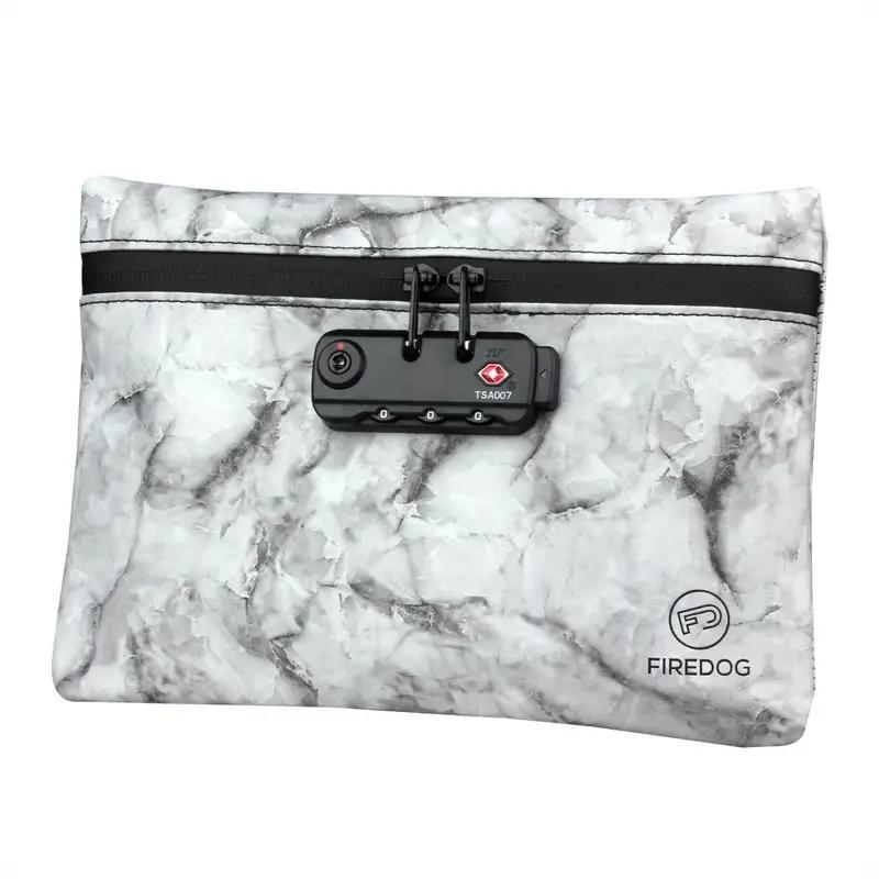 Marble Pattern Storage Bag with Lock, Smell Proof Bag with Zipper, Portable Storage Organizer for Home & Travel, Travel Essentials