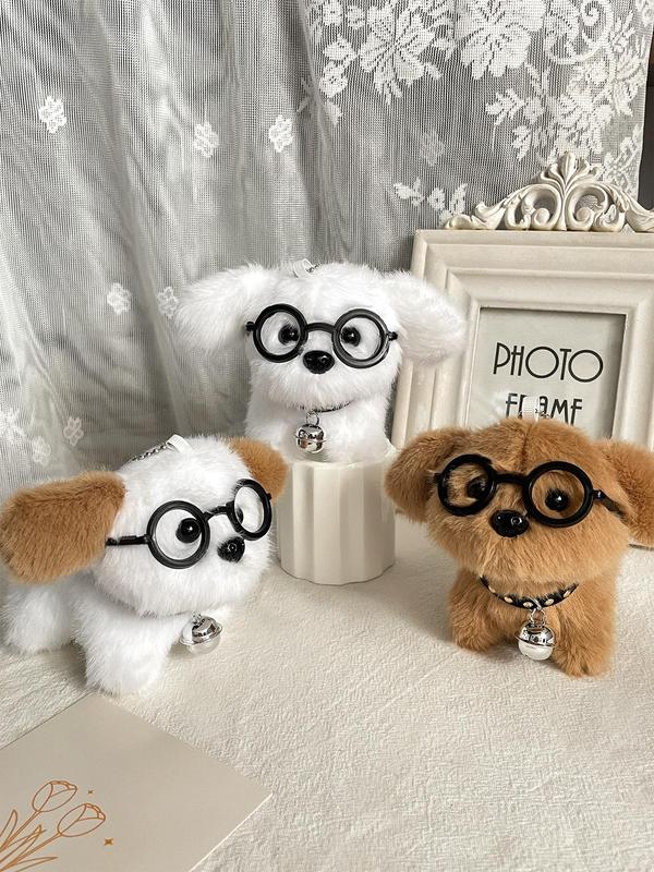 Cute Dog Design Plush Toy Bag Charm, Kawaii Animal Shaped Bag Pendant, Bag Decoration for Women & Men