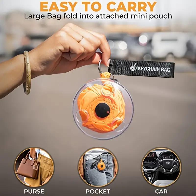 Random Color Foldable Shopping Bag, 2 Counts Portable Large Capacity Storage Bag with Storage Box & Lock, Space Saving Disc Design Bag for Travel