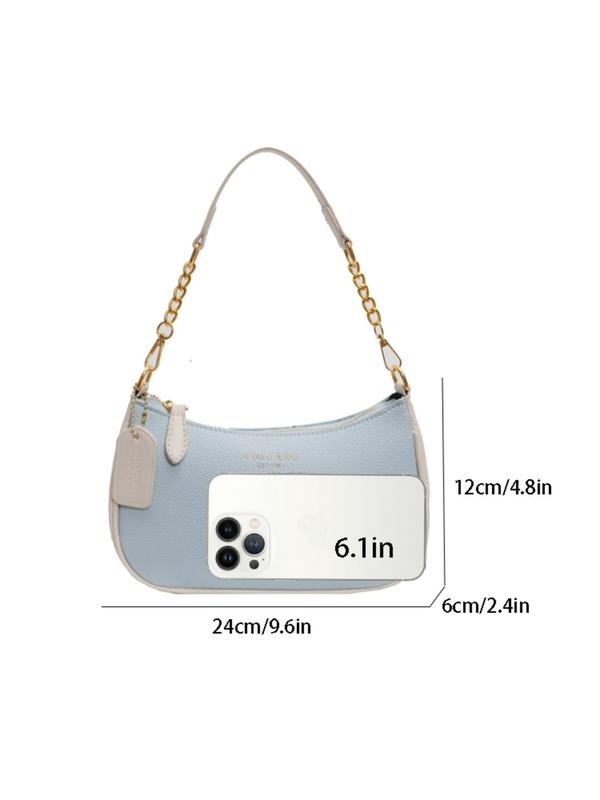 Women's Fashion Chain Strap Crossbody Bag, Casual Versatile Texture Underarm Bag, Trendy All-match Commuter Bag for Daily Used