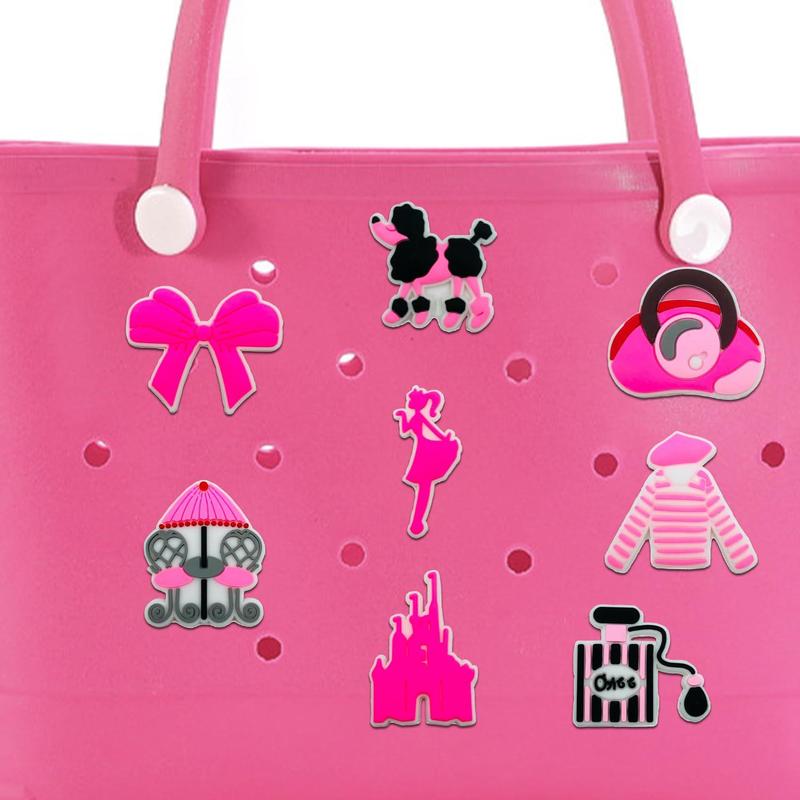 Outdoor Beach Bag Accessories, 8 Counts set Cute Cartoon Design Bag Decoration, Outdoor Fashion Accessories for Women & Girls