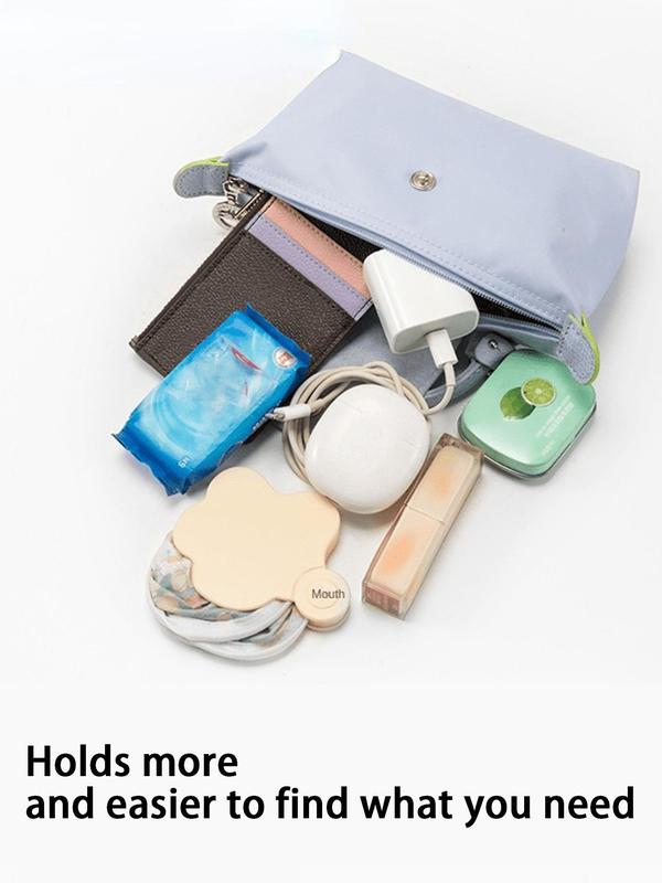 Solid Color Mini Insert Storage Bag,  Portable Travel Liner Storage Bag, Zipper Insert Storage Bag for Shoulder Bag & Handbag