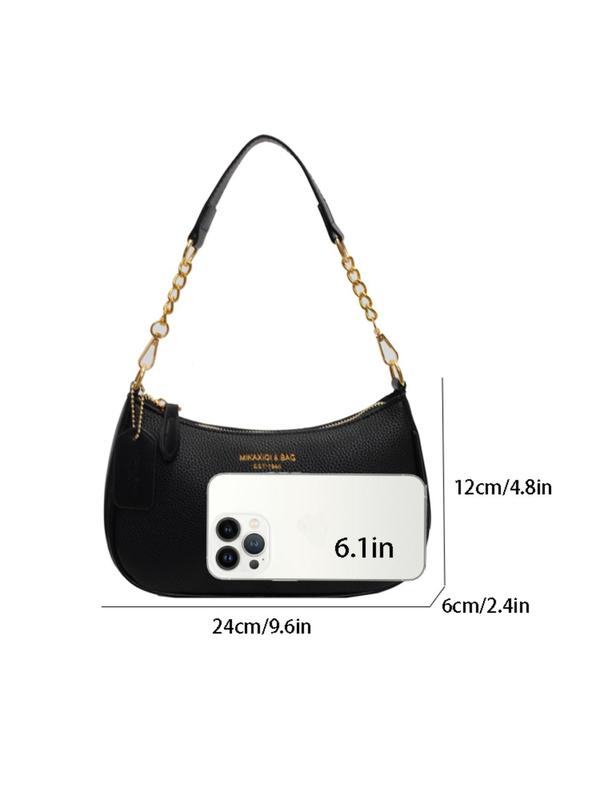 Women's Fashion Chain Strap Crossbody Bag, Casual Versatile Texture Underarm Bag, Trendy All-match Commuter Bag for Daily Used