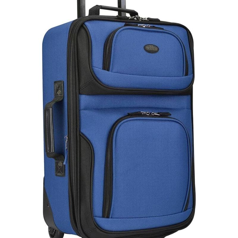 U.S. Traveler Rio Rugged Fabric Luggage, Royal Blue, 2 Wheel