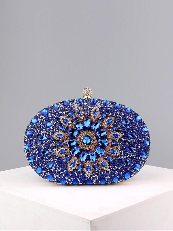 Women's Elegant Rhinestone Decorated Evening Bag, 2024 New Style Exquisite Sunflower Design Clutch Purse, Trendy All-match Bag for Party Decoration