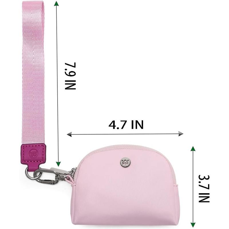 Mini Zip around Wristlet Wallet for Women - Detachable Dual Pouch Wristlet Portable - Pocket Keychain Small Purse