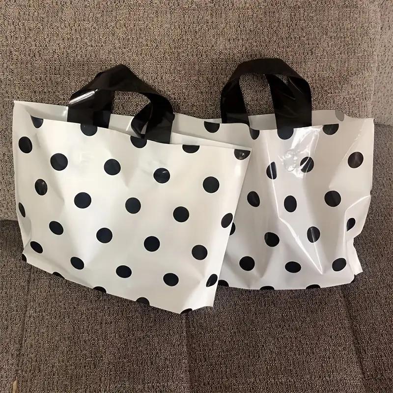 Polka Dot Pattern Gift Bag, 5 Counts Reusable Shopping Bag, Plastic Handbag for Shopping, Gift & Holiday Celebration, Party Supplies