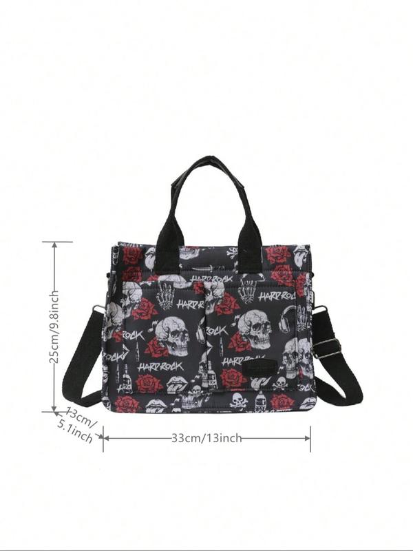 Women's Elegant Ditsy Floral Pattern Tote Bag, Trendy Large Capacity Shoulder Bag, Chic All-match Crossbody Bag for Daily & Work Use