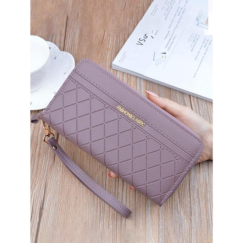 Ladies' Long Wallet With Letter Pattern Wristlet Wallet