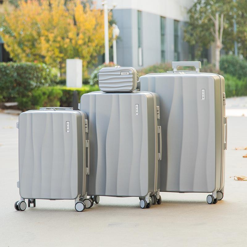 4+3 Combination Suitcase Set with Double Row Spinner Wheels, TSA Lock and Zipper Closure