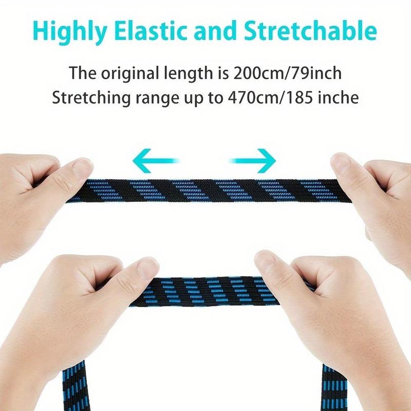 Heavy Duty Elastic Bungee Strap, Durable Flexible Design Strap with Sturdy Hooks & Anti-slip Surface for Securing Luggage on Motorcycles, Bicycles