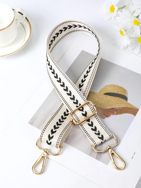 Women's Elegant Geometric Graphic Adjustable Bag Strap,  Trendy Retro Detachable Bag Strap, Fashionable Bag Strap for Bag Decoration for Women & Girls