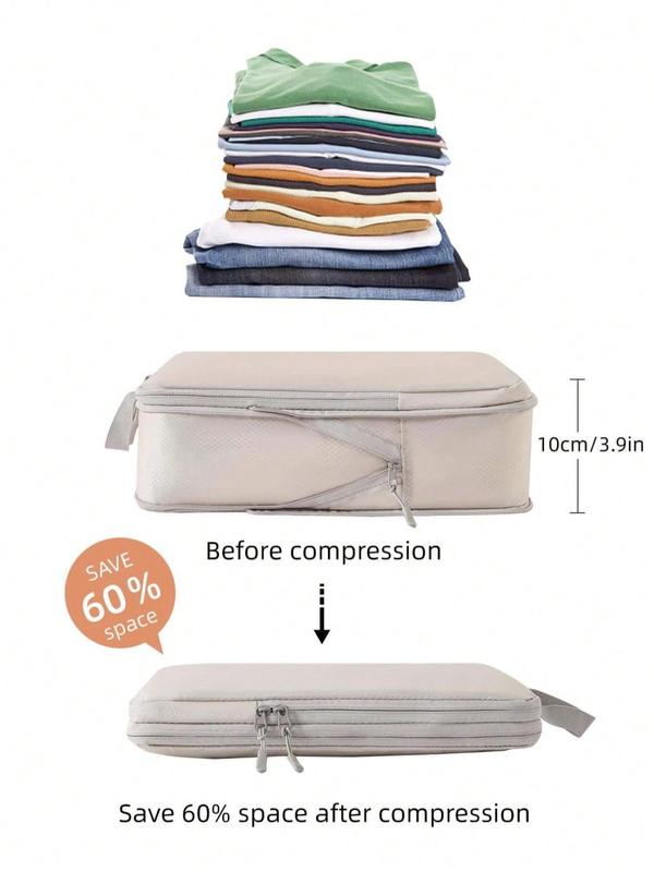 Compression Packing Cubes for Suitcases, 4 Counts Light Travel Suitcase Organizer Bags Set Back To School, With Shoe Bag, Expandable Packing Luggage Organizer Bags, Space-Saving Travel Essentials Accessories, Fall Outfits, Fall Freshness