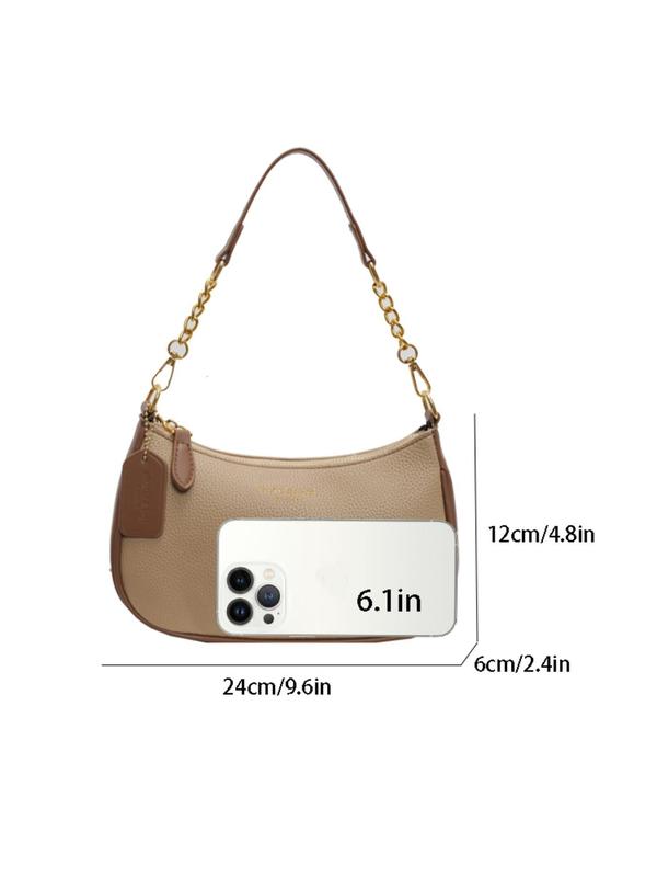 Women's Fashion Chain Strap Crossbody Bag, Casual Versatile Texture Underarm Bag, Trendy All-match Commuter Bag for Daily Used